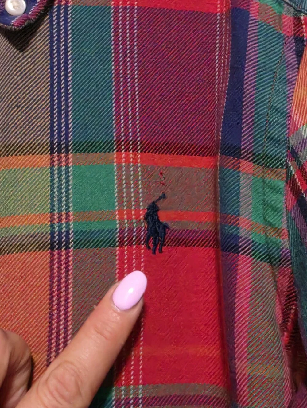 RALPH LAUREN Boys Medium 10-12 Madras Plaid Button Down Shirt Cotton Preppy